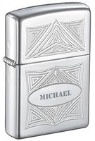 Personalized Zippo 3D Abstract High Polish Chrome Windproof Lighter with Free Engraving