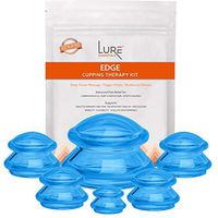 Edge Cupping Therapy Sets - Silicone Vacuum Suction Cupping Cups – Muscle, Nerve, Joint Pain Relief (Blue)