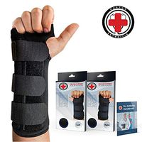 Doctor Developed Carpal Tunnel Wrist Brace Night & Wrist Support & Sleep Brace [Single] (with Splint) & Doctor Written Handbook - Fully Adjustable to Fit Any Hand (Right)