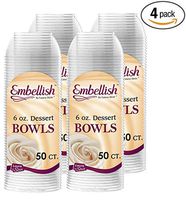 Embellish Clear Disposable Heavy Duty Plastic 6 Oz Dessert Bowls 200 Count, Ideal For Wedding, Catering, Parties, Buffets, Events, Or Everyday Use, 4 Packs