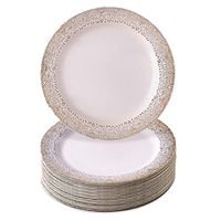 DISPOSABLE PLASTIC DESSERT PLATES 7.5" Gold Mist 20 pc