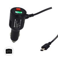 REARMASTER Universal Cigarette Lighter Power Cable for Dash Camera, with USB Charger and Switch Button Mini USB11.5ft