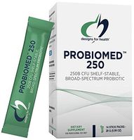 Designs for Health ProbioMed 250 Probiotics - 250 Billion CFU Probiotics for Women & Men - 10 Strains - Digestive Health and Immune Support - Shelf Stable - Dairy Free and Gluten Free (14 Packets)