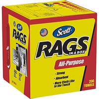 Top Pack Supply Scott Rags In A Box, 10" x 12", White, 200/Box (Case of 2 Boxes)