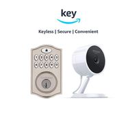 Kwikset SmartCode 914 Keypad Smart Lock + Amazon Cloud Cam | Key Smart Lock Kit (Nickel)