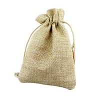 LKXHarleya 50PCS Burlap Gift Bag with Drawstring, Small Burlap Hessian Party Favor Bags, Jewelry Pouches Candy Treat Jute Bag for Wedding Party DIY Craft and Christmas, 4inch X 6inch, Khaki