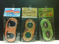 NOVELTY SLEEP MASK Triple Sampler Gift Pack- Anime Eyes Sleep Mask, Zombie Sleep Mask & Steampunk Sleep Mask
