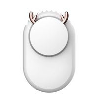 Mini Fan Handsfree Neck Fan Portable Hanging Fan, Rechargable USB Battery Hand Held Operated. Easy 3 Level Speed Fan. Portable Necklace Multi-Functional for Travel,Sports, Office and Outdoor (White)