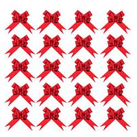 STOBOK 50Pcs Gift Pull Bows Glitter Christmas Ribbon Bows for Christmas Wedding Gift Wrapping 9cm (Red)