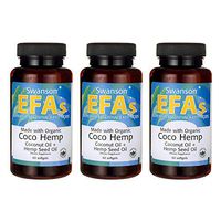 Swanson Made with Organic Coco Hemp Coconut Oil & Hemp Seed Oil 60 Sgels (3 Pack)