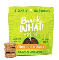 BuckWHAT Crunchy Peanut Nut Bar Bites | No Added Sugar, Gluten Free & Vegan | Delicious & Healthy | Only 5 Ingredients | Grain Free, Kosher, Protein & Fiber, 4-2oz packs with 3 Snacks