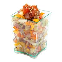 Tall Quadrato Cup, Tall Dessert Cup, Tall Appetizer Cup - Solid Plastic - Seagreen - 4 oz - 100ct Box - Restaurantware