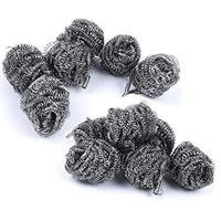 NUOMI Stainless Steel Scrubbers Sponges Metal Scouring Pads for Dishes Pots, 12 Pack