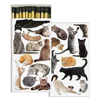 HomArt Large Decorative Cat Pack Candle and Fireplace Wood Matches (Set of 10)