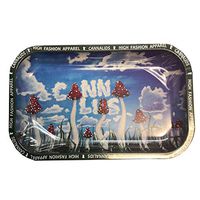 Large Metal Rolling Tray 13.38" Length 10.82" Width-Mushroom Assortment