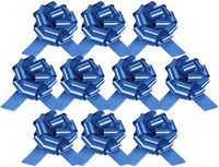 Gift Wrap Easy Pull Bows Set of 10-5 inches (Blue)