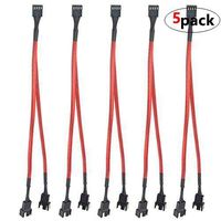 WMYCONGCONG 5 Pcs 260mm Red Sleeved PWM Fan Splitter Cable 1 to 2 Converter Cable for Computer