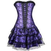 Zcuhen Corset Dress Bustier Lingerie Corset Top and Steampunk Skirt Burlesque Costumes for Women Halloween Costume Purple