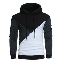 Snowfoller Men's Color Block Hoodie Fashion Long Sleeve Patchwork Sports Tops Coat Outwear Autumn Hooded Sweatshirt