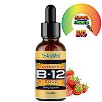 Anumed Vitamin B12 sublingual Drops 5000 MCG with Methylcobalamin |Promotes Energy, Metabolic, Nervous System, Brain Health, Memory, Digestive System, Highly Bioavailable Vegan-Friendly (2oz)