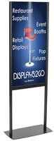 Displays2go Poster Floor Sign, Top Loading, Holds 19" Signage, Adjustable Height Frame (STDSLIAJ19)