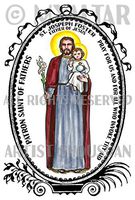 St Joseph Foster Father of Jesus patron of Fathers 4"x6" Set of 6 Linen Postcards