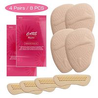 Perphin High Heel Pads, Ball of Foot Cushions High Heel Inserts Reusable Soft Gel Forefoot Cushions Pain Relief One Size Fits Shoe Inserts Non Slip 4D Heel Pads Metatarsal Pads for Women Men 4 Pairs