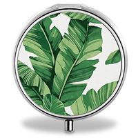IMLONE Pill Organizer, Customized Banana Leaves Pill Boxes with 3 Components for Purse