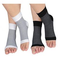 HLTPRO Plantar Fasciitis Socks with Arch and Ankle Support for Men & Women – Best Foot Compression Sleeve for Heel Pain, Achilles Tendonitis and Swelling (2 Pairs,Black and White, Large/X-Large)