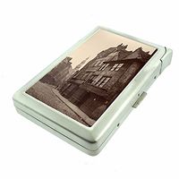 Cigarette Case with Built in Lighter Vintage London England Europe S3 Smoking King Size Cigarettes Silver Metal Wallet 4" X 2.75" RFID Protection Big Ben