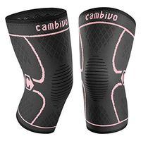 CAMBIVO 2 Pack Knee Brace, Knee Compression Sleeve Support for Men and Women, Running, Hiking, Arthritis, ACL, Meniscus Tear, Sports, Home Gym (Pink,Large)