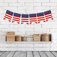 LEANO USA Decorations Celebration Red White Blue Theme Party Supplies Banner Bunting Straws