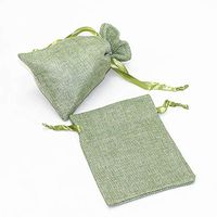 MW 25PCS 4" x 6" Burlap Bag with Satin Drawstring - Gift Bag for Wedding Party and DIY Craft (Green)