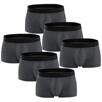 cnnIUHA 6PCs Men's Boxer Briefs Trunks 95% Cotton Plus Size, Breathable Comfortable Low Rise Underwear for Men Multi Color Choice Gray