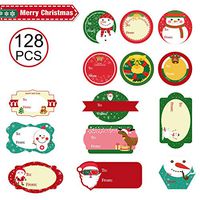 128 Pcs Christmas Gift Tags,Christmas Stickers Name Tags Labels Decorative Stickers for Gifts