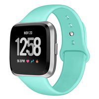 Kmasic Sport Band Compatible with Fitbit Versa/Fitbit Versa 2/Fitbit Versa Lite Edition, Soft Silicone Strap Replacement Wristband Versa Smart Fitness Watch, Teal, Small