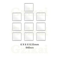 Gzikai 10pcs/1 Lot 6mm×6mm×0.55mm 940nm IR Infrared Narrow Bandpass Filter Optical Glass FWHM NBF940 for Camera Lense and Face Recognition