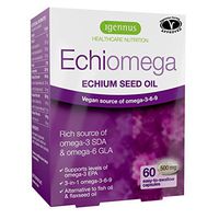Echiomega Vegan Omega 3 6 9 1000 Mg, Echium Seed Oil, 60 Softgels