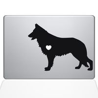 The Decal Guru I Love My German Shepherd Decal Vinyl Sticker, 13" MacBook Air, Black (1381-MAC-13A-BLA)