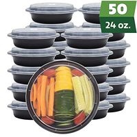 [50 Sets - 24 oz.] Meal Prep Containers With Lids, Round Lunch Containers, Bento Boxes, Food Storage Containers