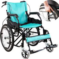 OCYE Wheelchair Transport Chair Ultra-Light, Medical Transport Wheelchair Lightweight Folding Transport Chair, Suitable for The Elderly, Detachable Leg Chair, Suitable for Travel, 18-inch seat