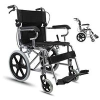 OCYE Light Transport Wheelchair/Adult Folding Wheelchair/Medical Transport Chair, Foot Pedal, Adjustable seat Belt, with Storage Bag