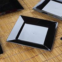 Efavormart 50 Pcs - Black 6.5" Square Disposable Plastic Plate Tableware for Restaurant Wedding Catering Party Banquet