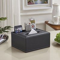 T-ZJHC Home Home Living Room Cute Tray Paper Napkin Coffee Table Remote Control Storage Box, Black Small Multifunction