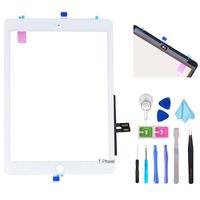 T Phael White Digitizer Repair Kit for iPad 9.7" 2018 iPad 6 6th Gen A1893 A1954 Touch Screen Digitizer Replacement (Without Home Button) +Pre-Installed Adhesive + Tools
