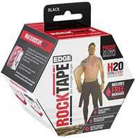 RockTape H2O Edge Highly Water-Resistant Kinesiology Tape with Travel Case, 20 Pre-Cut Strips, Black