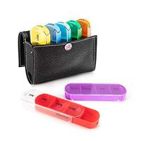 Weekly Pill Organizer 4 Times A Day, Medicine Pill Box Organizer 7 Day Travel Pill Box Cases Dispenser with PU Leather Case, Day and Night Medicine Organizer for Daily Fish Oil Vitamin Supplements
