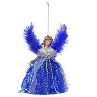 Herva Christmas Tree Ornament Hanging Angel Pendants Ornaments with Feather Wings Fits for Kids DIY Art Crafts Xmas Tree Ornament Decorations(5 Color)