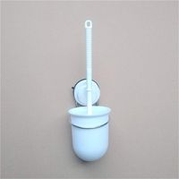 Karooch Multifunctional Stainless Steel Toilet Brush Plating Suction Cup Wall Mount Cleaning Brush & Frosted Glass Brush Holder