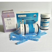 Sinocare Safe-accu 50pcs Test Strips+Lancets Needles,Suit for Safe-Accu Glucometer Expendables Necessary for Blood Glucose Meter Tester Device
